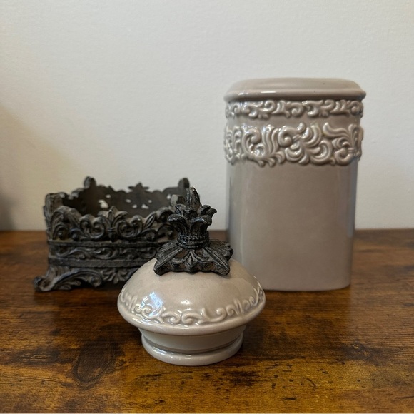 Elegant Tan Food Storage Canister Set - Picture 2 of 7